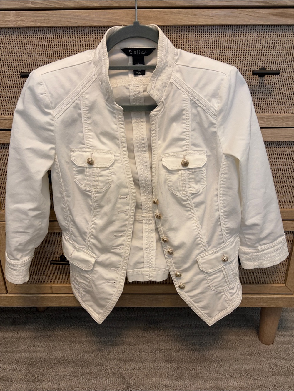 White House Black Market white Blazer with Gold Buttons